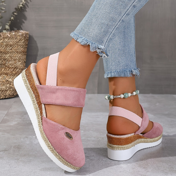 Aliams | Damen Sandalen Auf Plattform: Rutschfest, Geschlossene Zehe, Elastischer Riemen