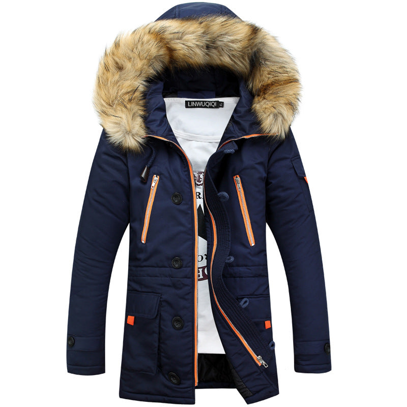 Herren Winterparka mit abnehmbarer Kapuze und praktischem Taschen-Design Aliams
