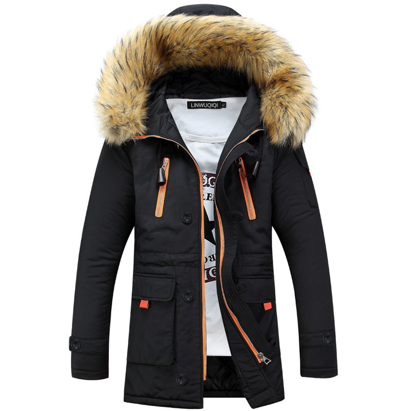 Herren Winterparka mit abnehmbarer Kapuze und praktischem Taschen-Design Aliams