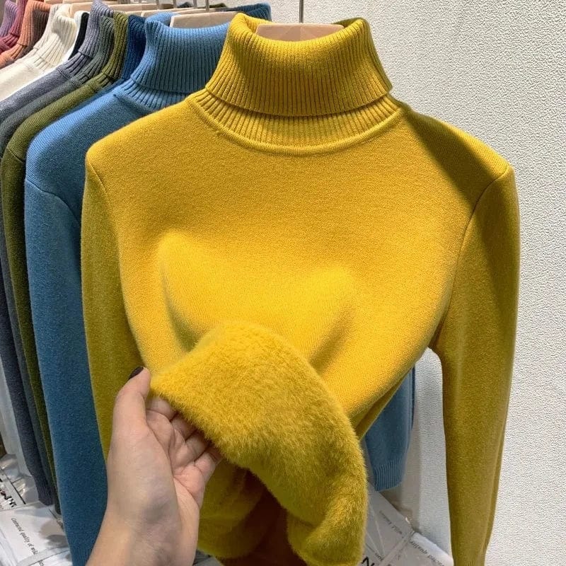 Fleece-Rollkragenpullover