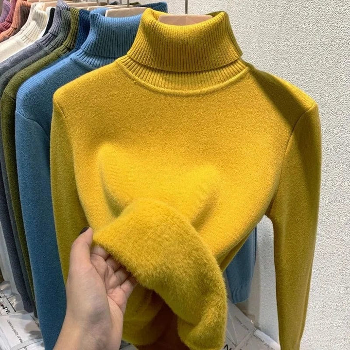 Fleece-Rollkragenpullover