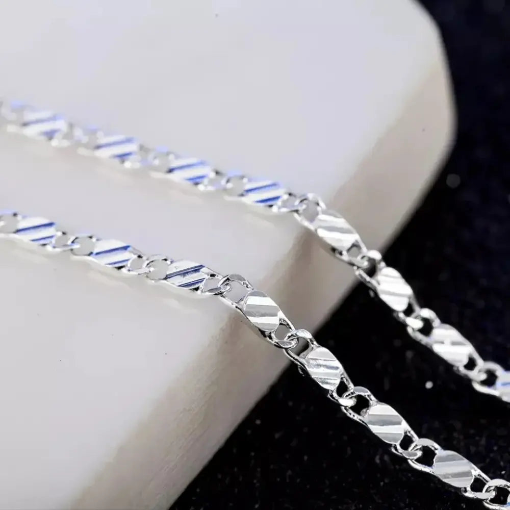 Aliams | 18k Goldene Kette 2mm 925 Sterling Silberkette