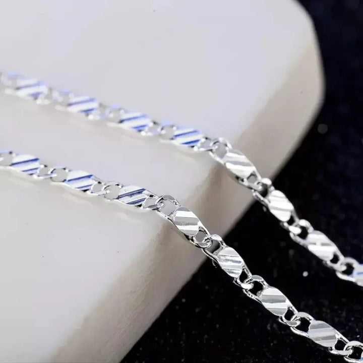 Aliams | 18k Goldene Kette 2mm 925 Sterling Silberkette
