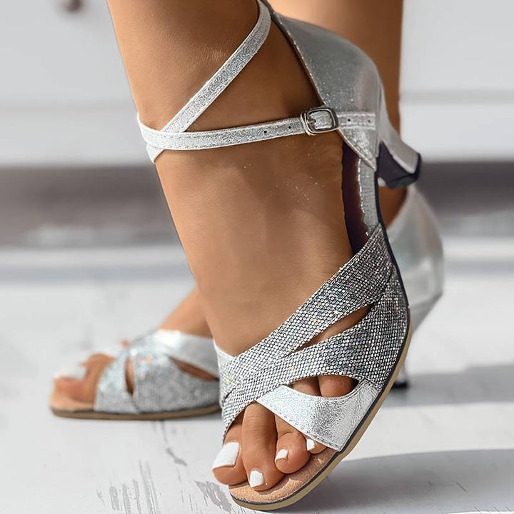 Aliams | Elegante Pailletten-Sandalen