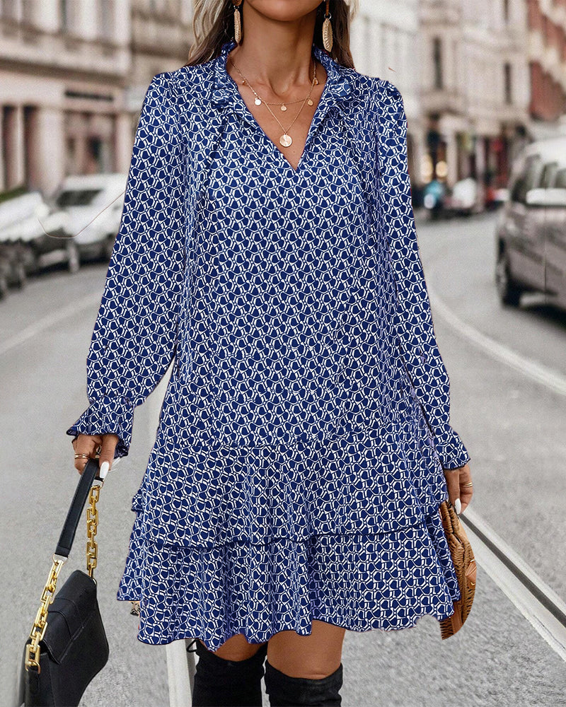 Elegantes Langarmkleid Mit Fließender Passform