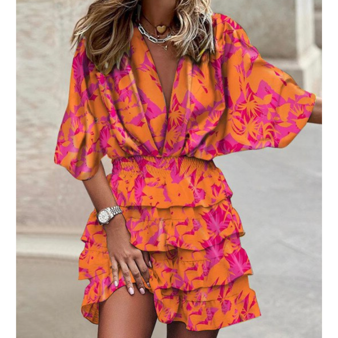 Minazo Kleid Mini Plissee Sommerkleid