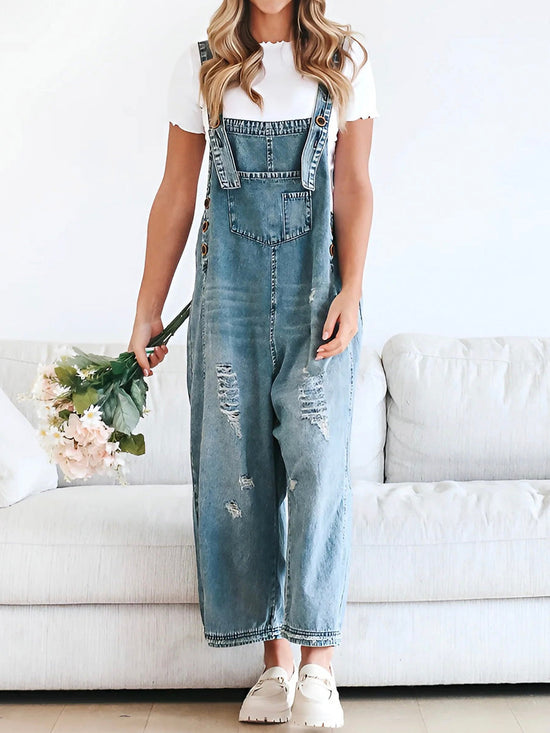 Aliams | Damen Lockere Denim Overall Komfortabel & Stilvoll