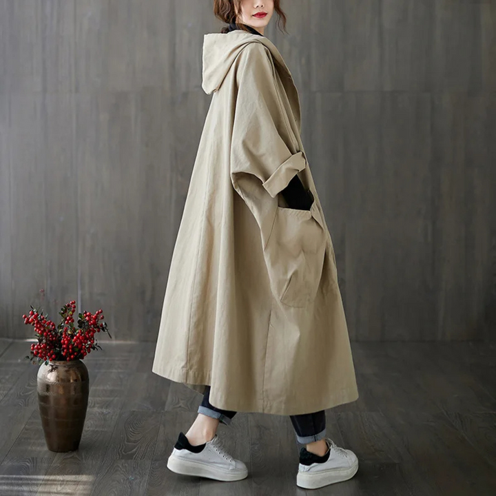 Übergroßer Kapuzen Trenchcoat für Damen – Stilvoll & Praktisch