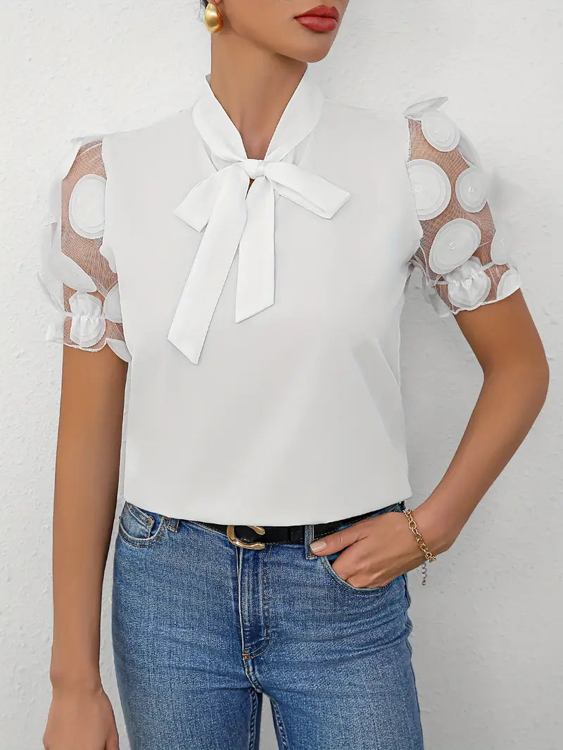 Aliams | Bluse mit Transparenten Puffärmeln