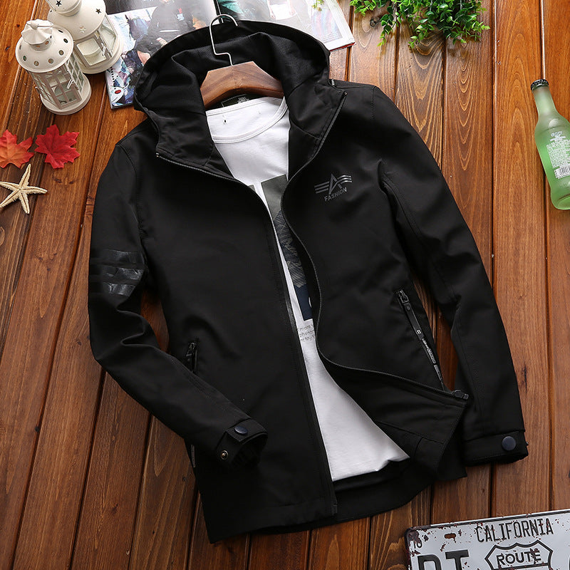 Herren funktionale Sportjacke mit verstellbarer Kapuze und atmungsaktiven Einsätzen Aliams