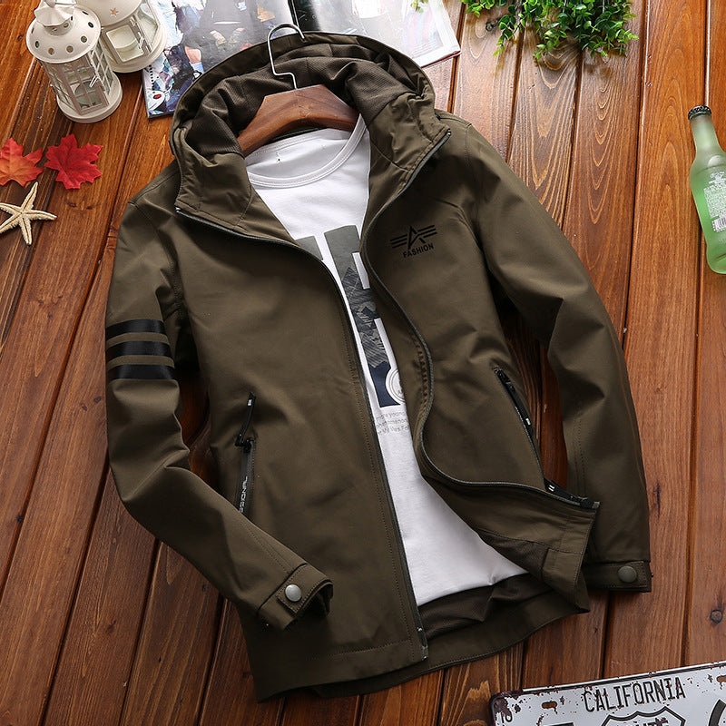 Herren funktionale Sportjacke mit verstellbarer Kapuze und atmungsaktiven Einsätzen Aliams