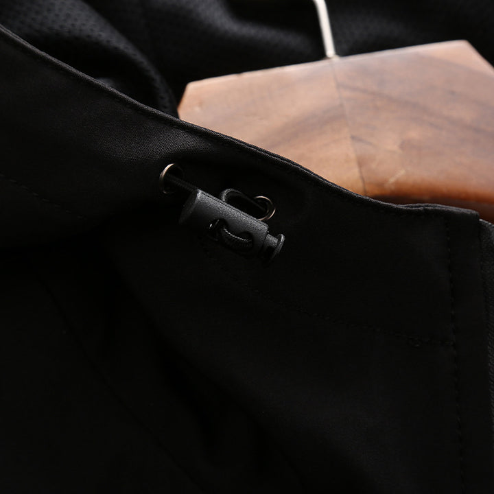 Herren funktionale Sportjacke mit verstellbarer Kapuze und atmungsaktiven Einsätzen Aliams