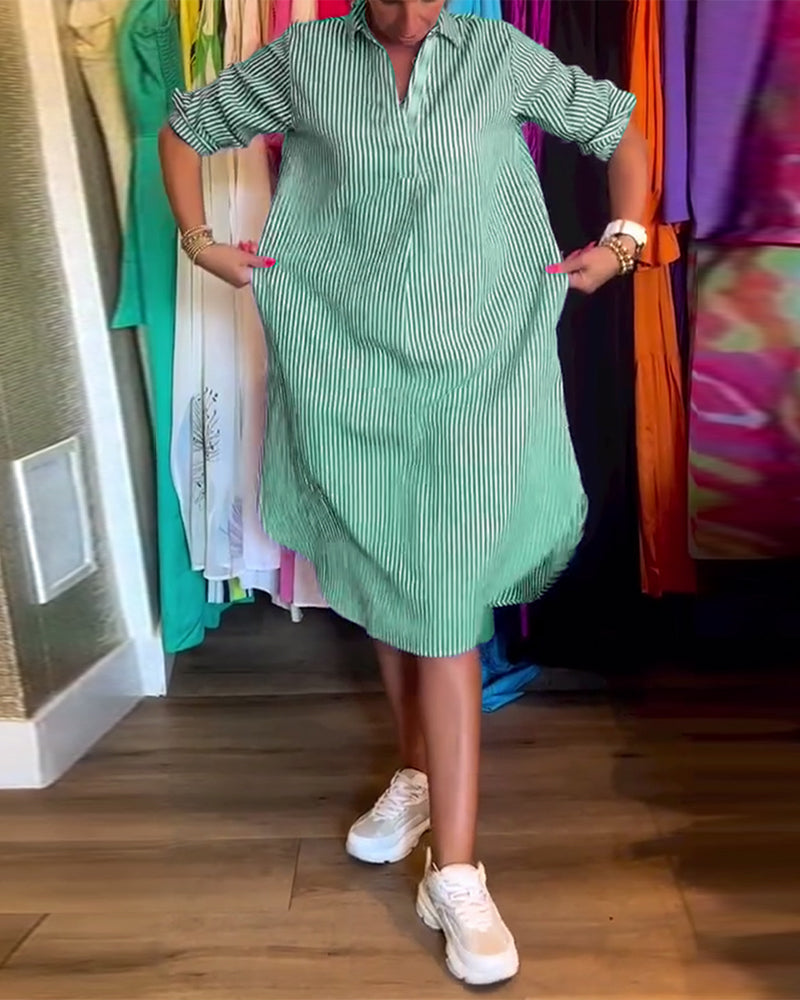 Aliams | Gestreiftes Hemdkleid In Lässiger Passform