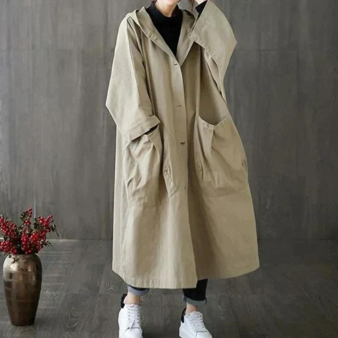 Übergroßer Kapuzen Trenchcoat für Damen – Stilvoll & Praktisch