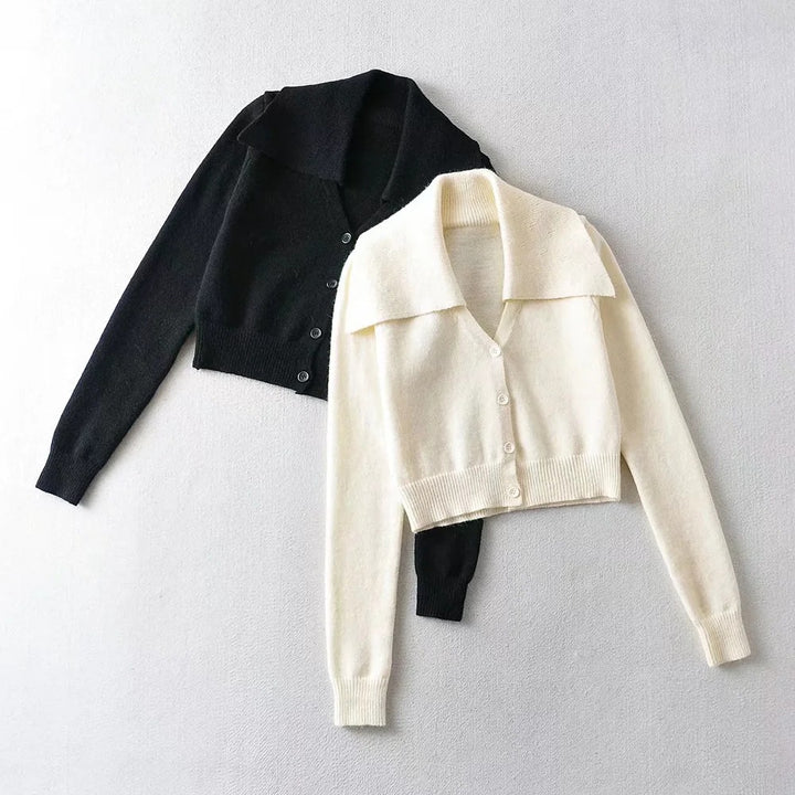 Damen Herbst-Cropped Cardigan - Modisch & Bequem