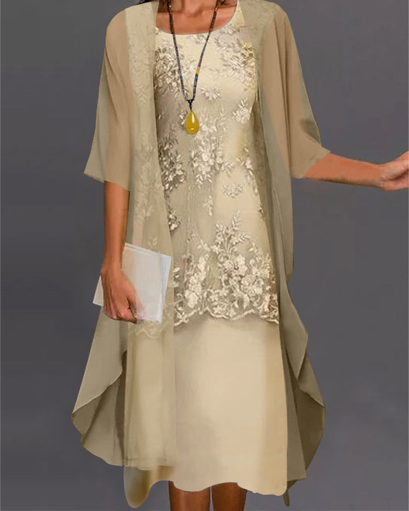 Aliams | Elegantes Chiffonkleid In Zwei Teilen