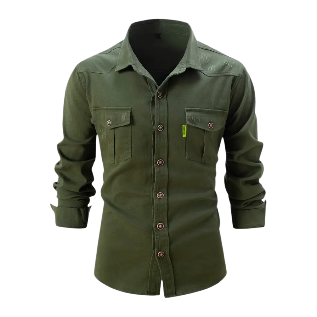 Herrenbluse mit gerader Passform und glatter Oberfläche