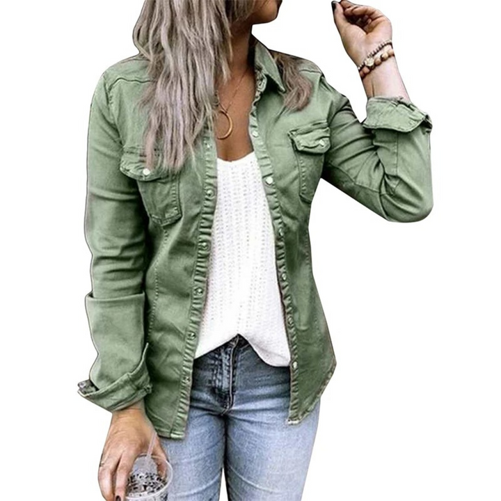 Aliams | Damen Sommerjacke Im Military Denim Stil
