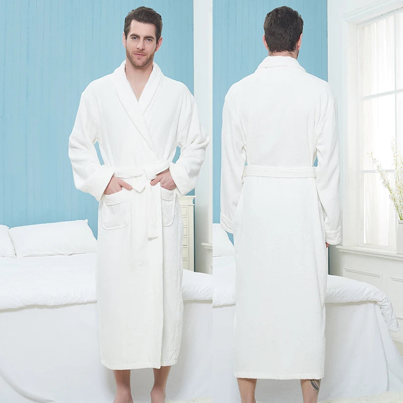 Herren Bademantel Lang Super Weich & Warm