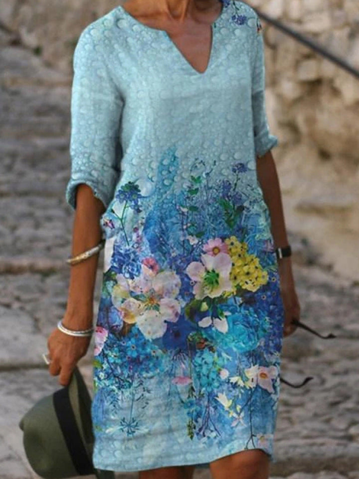 Aliams | Charmantes Leinenkleid mit Floralprint