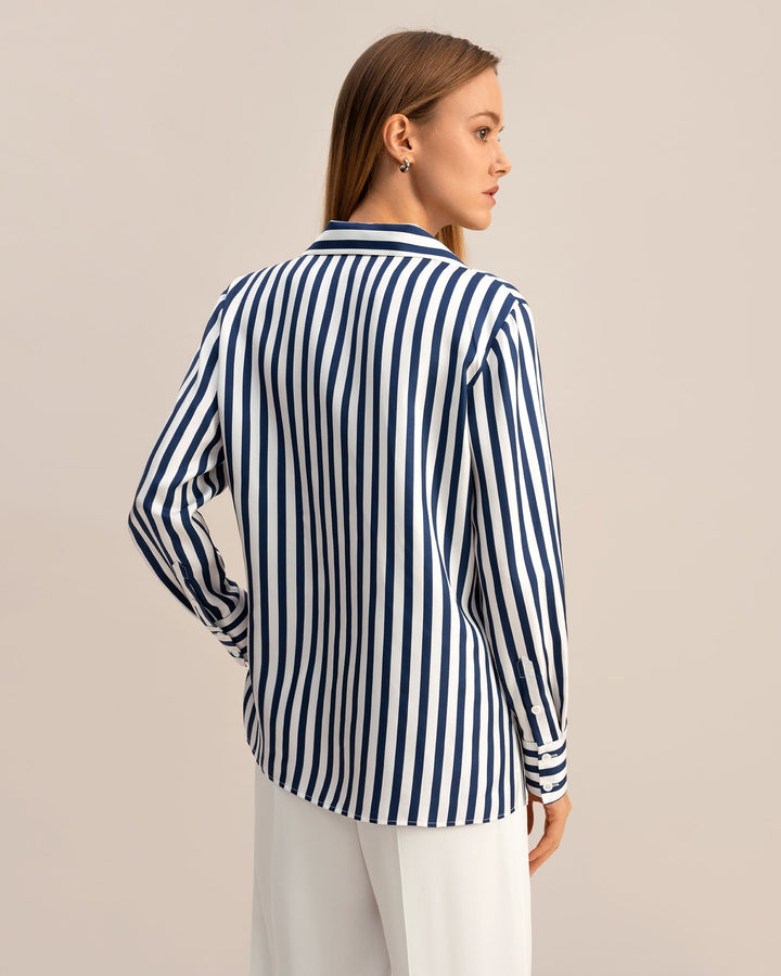 Aliams | Gestreiftes Seidenhemd