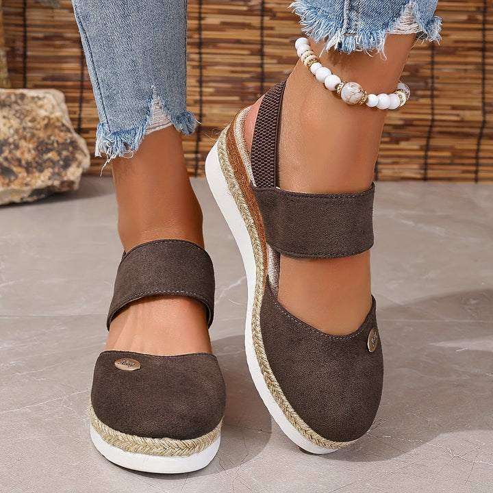 Aliams | Damen Sandalen Auf Plattform: Rutschfest, Geschlossene Zehe, Elastischer Riemen
