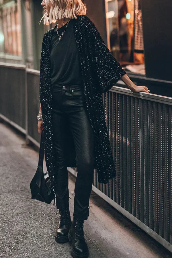Aliams | Glänzende, Winddichte Strickjacke