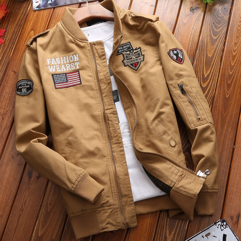 Herren bomberjacke mit einzigartigen Patches Aliams