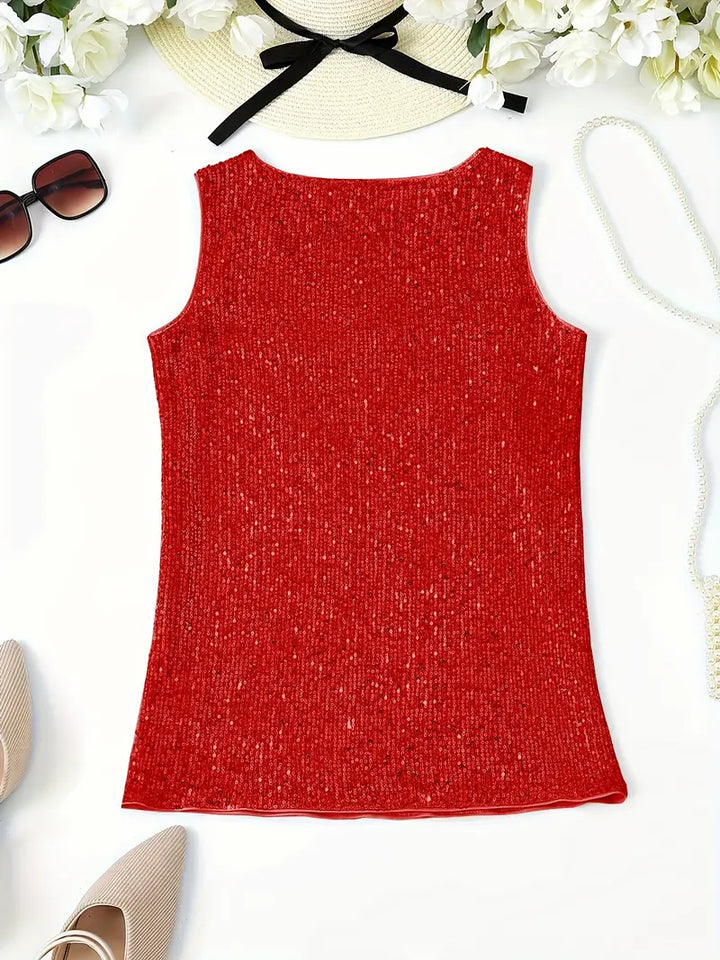 Aliams | Elegantes Ärmelloses Top mit Pailletten