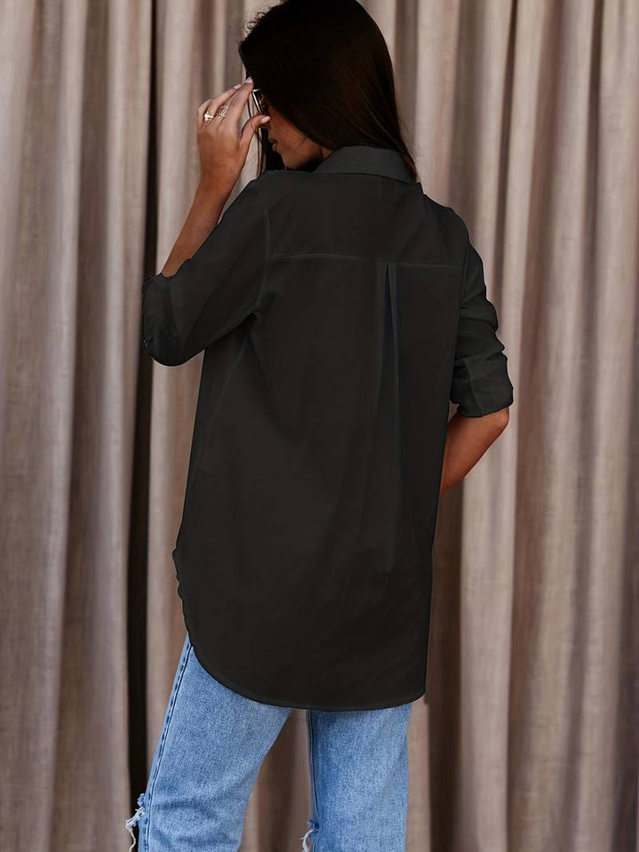 Aliams | Solides, Schlichtes Hemd mit Knopfleiste Vorne