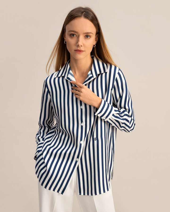 Aliams | Gestreiftes Seidenhemd