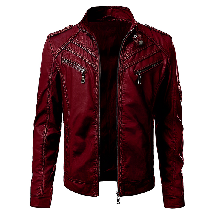 Lederjacke für Herren mit glatter Oberfläche