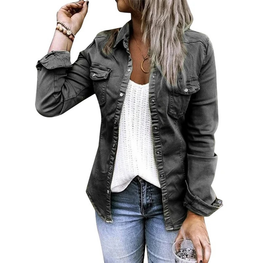 Aliams | Damen Sommerjacke Im Military Denim Stil