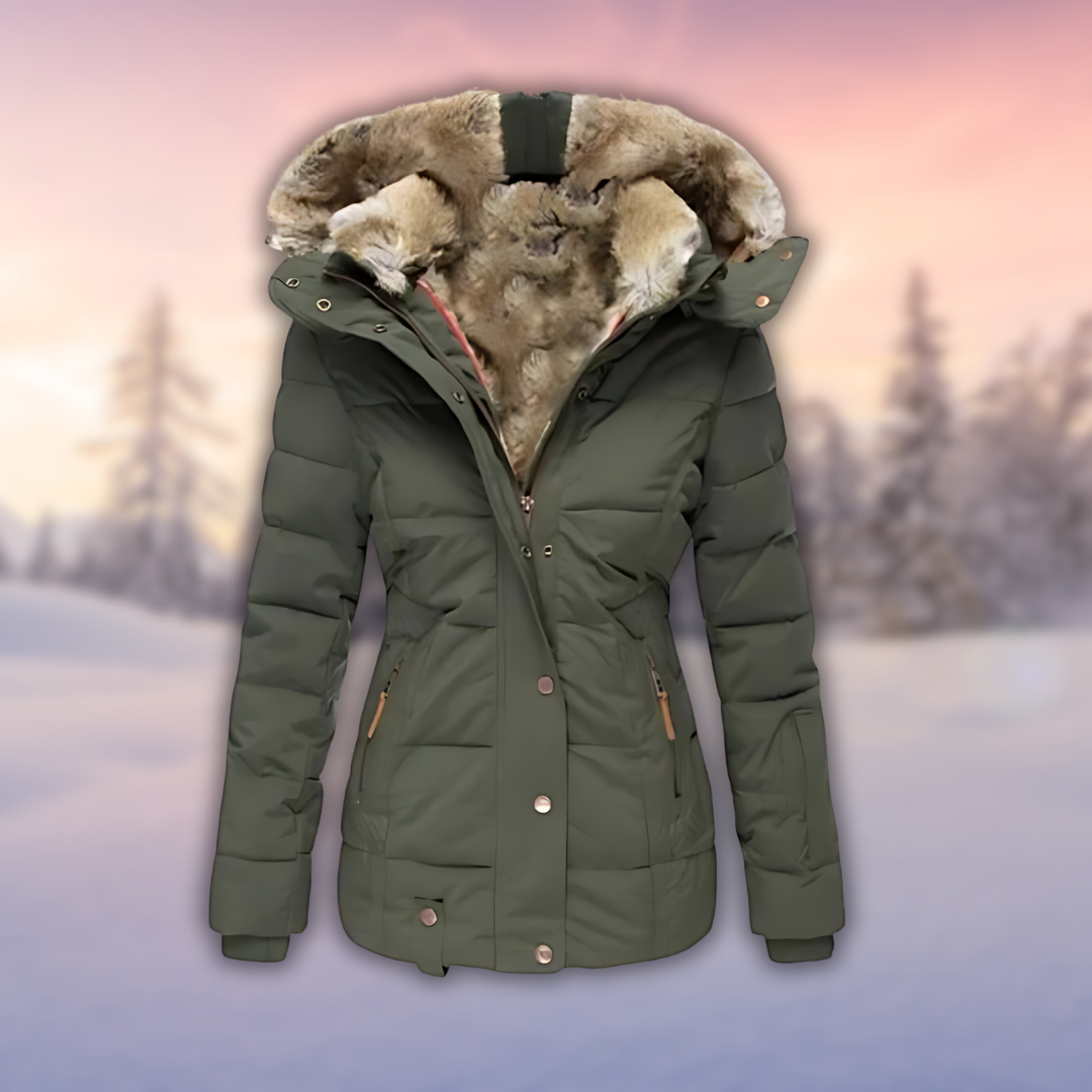 Elianee | Elegante Damen-Winterjacke Mit Pelz Und Kapuze