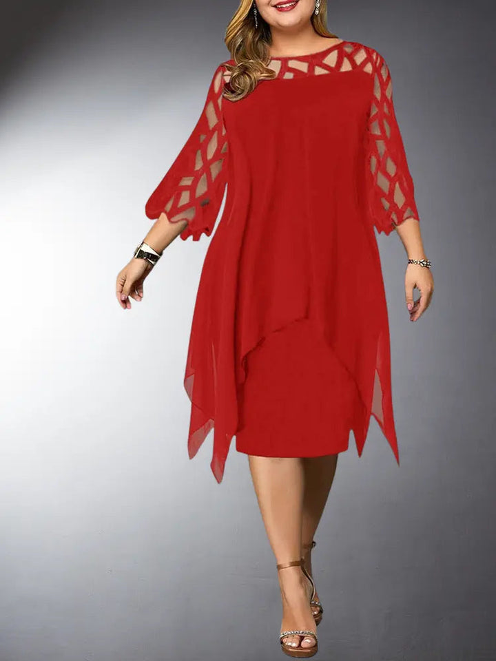 Aliams | Elegantes Plus Size Spitzen Midi Kleid