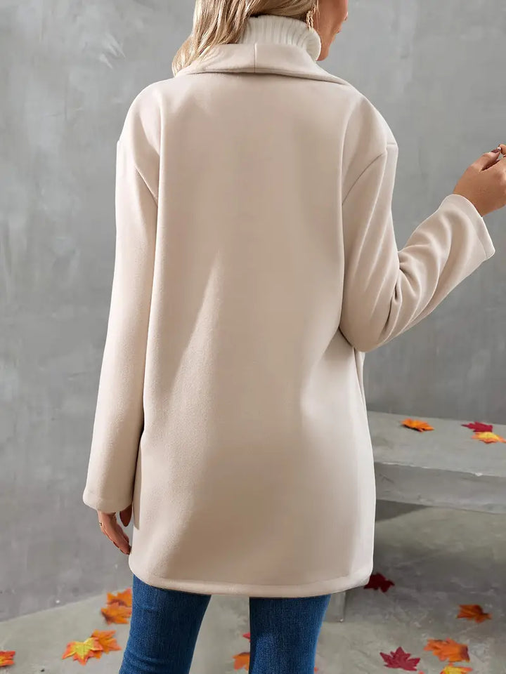 Eleganter Damenmantel mit Ein-Knopf-Verschluss und Taschen
