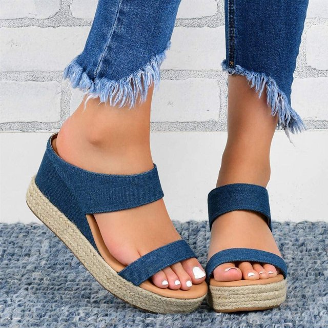Damen Sommer-Sandalen Mit Dicker Sohle