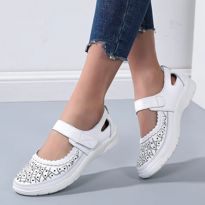 Aliams | Orthopädische Komfortschuhe Aus Weißem Leder für Damen