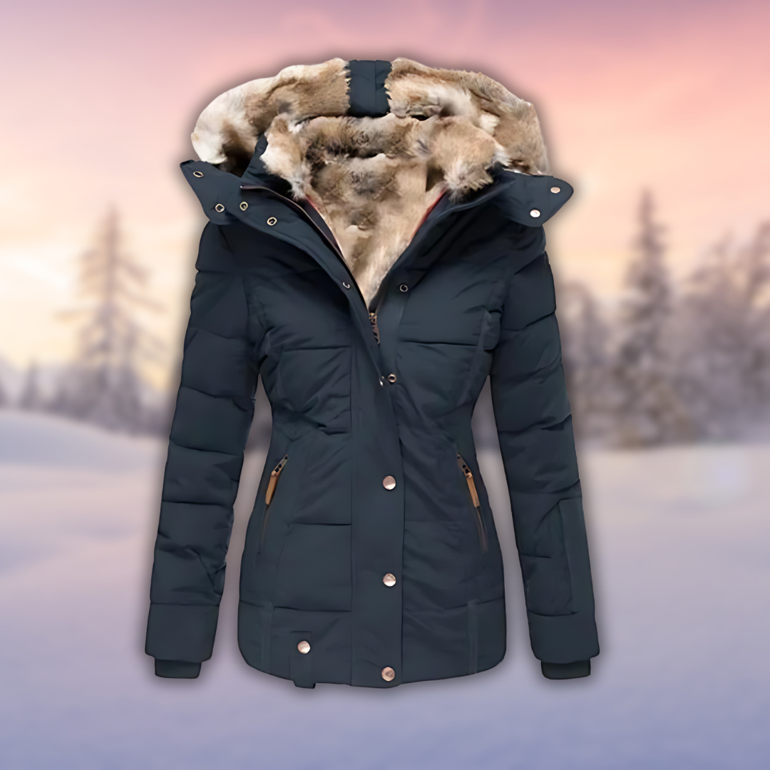 Elianee | Elegante Damen-Winterjacke Mit Pelz Und Kapuze