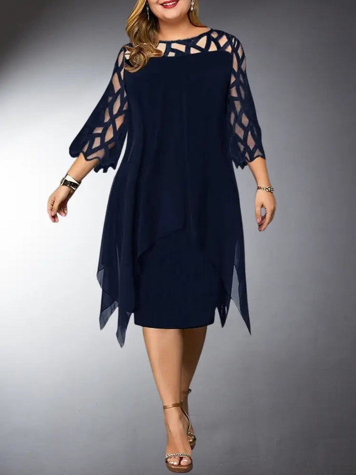 Aliams | Elegantes Plus Size Spitzen Midi Kleid