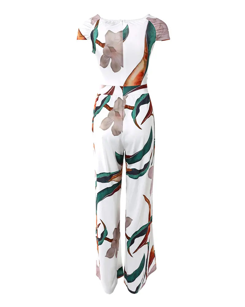 Aliams | Elegantes Jumpsuit Kleid mit Blumenmuster