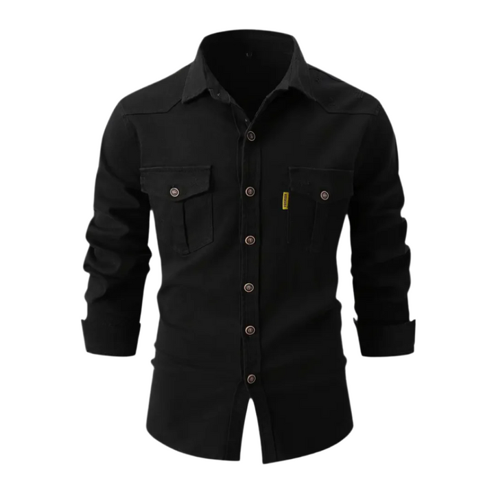 Herrenbluse mit gerader Passform und glatter Oberfläche