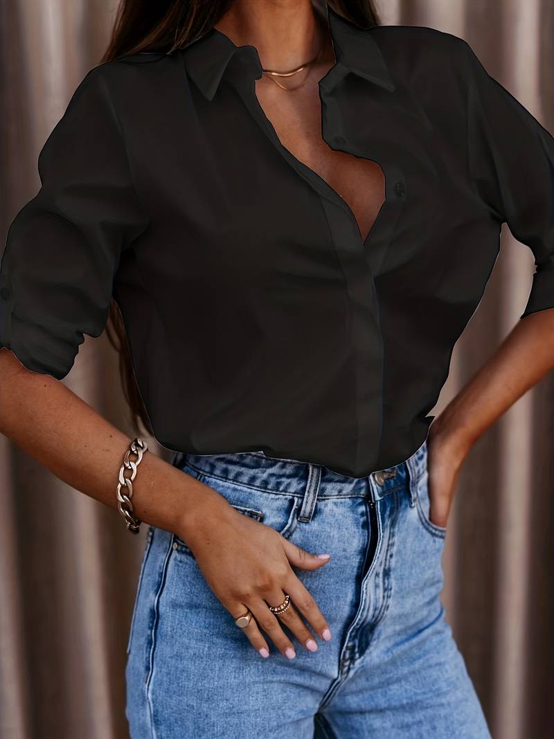 Aliams | Solides, Schlichtes Hemd mit Knopfleiste Vorne