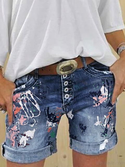 Aliams | Multi Knopf-Druck Denimshorts