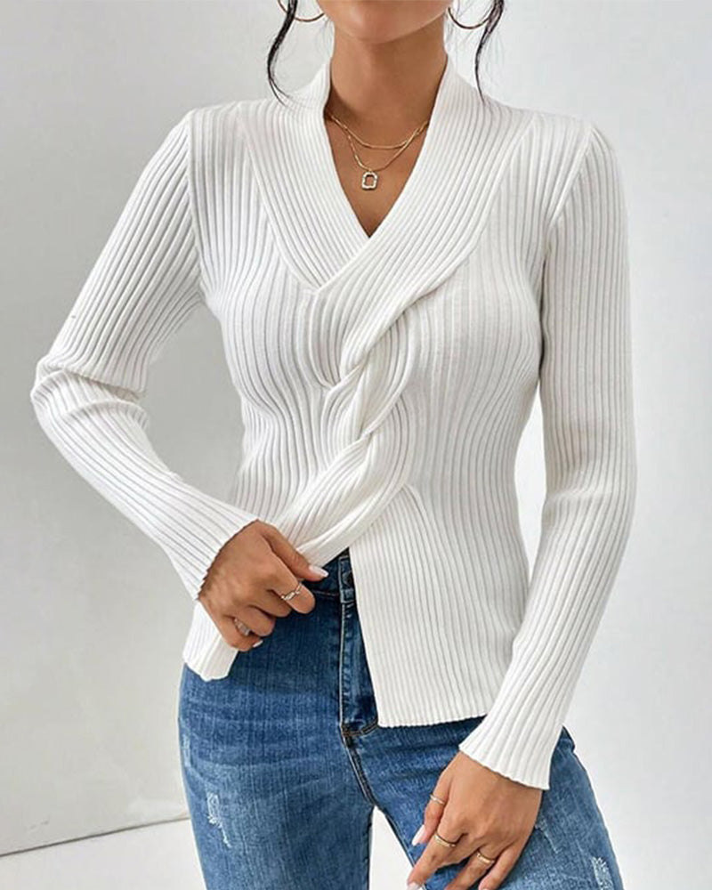 Ressende | Elegantes Langärmeliges Pullover-Top Für Stilbewusste Frauen