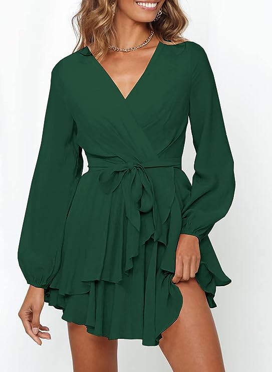 Aliams | Gwen Kleid mit V-Ausschnitt und Laternenärmeln