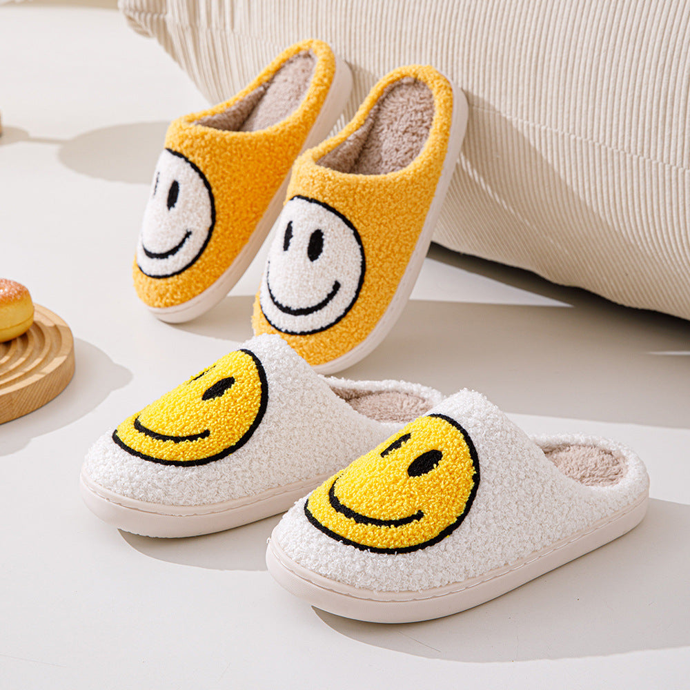 Aliams | Großes Smiley-Muster Pelzpantoffel