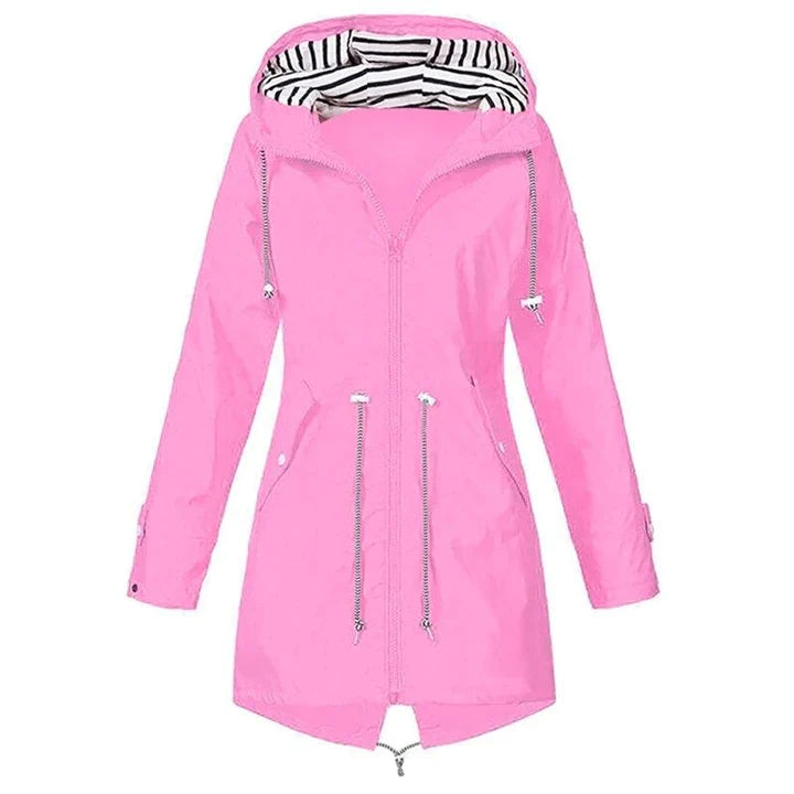 Aliams | Stilvolle Wasserdichte Outdoor Regenjacke mit Kapuze für Damen Klassischer Stil & Ideal für Outdoor-Aktivitäten