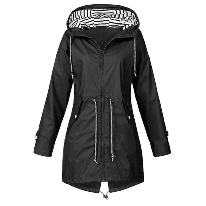 Aliams | Stilvolle Wasserdichte Outdoor Regenjacke mit Kapuze für Damen Klassischer Stil & Ideal für Outdoor-Aktivitäten