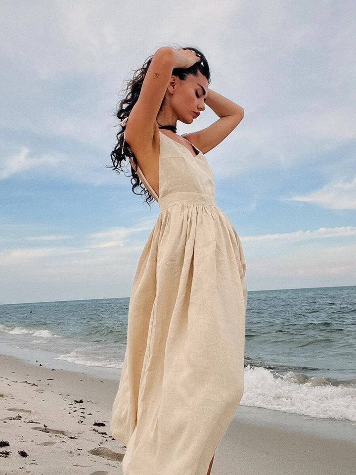 Aliams | Atmungsaktives Sommerkleid Aus Leinen für Damen